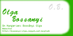 olga bossanyi business card