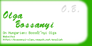 olga bossanyi business card